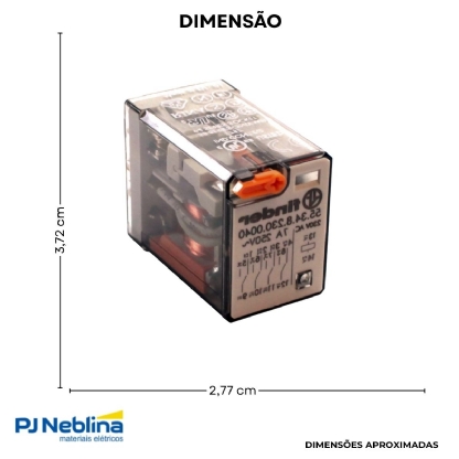 Rele Industrial 7A 230V 4Rev (4Dpt) - Finder