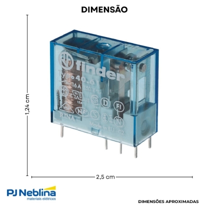 Rele Industrial Mini 16A 24Vcc 1Rev (Spdt) - Finder
