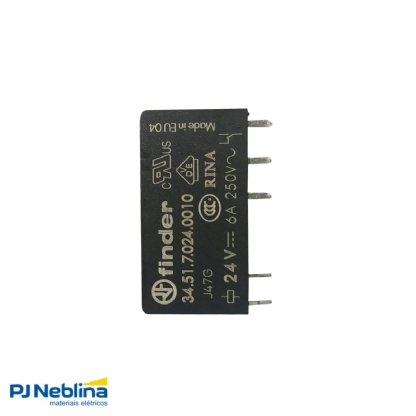 Rele Industrial Mini 6A 24Vcc 1Rev (Spdt) - Finder