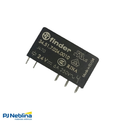 Rele Industrial Mini 6A 24Vcc 1Rev (Spdt) - Finder