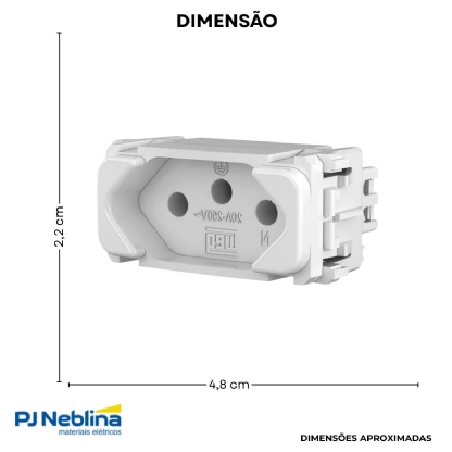 Módulo Tomada 2P+T 1 Módulo 20A 250V Branco Compose Nobac - Weg