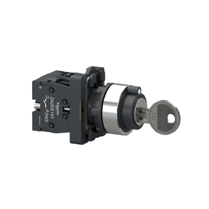 Botão Comutador Chave Yale 3 Pos Fix 45G 22Mm Plástico Preto 2Na - Schneider