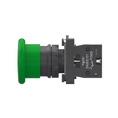 Botão De Emergência Cogumelo 40Mm Pulsador 22Mm Plástico Verde 1Na - Schneider