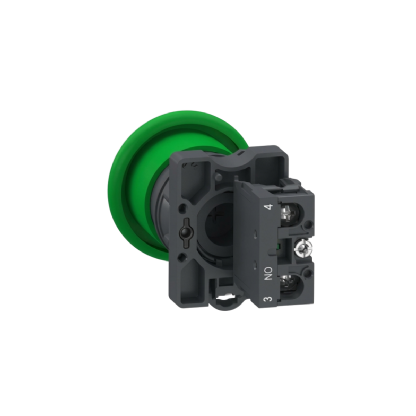 Botão De Emergência Cogumelo 40Mm Pulsador 22Mm Plástico Verde 1Na - Schneider