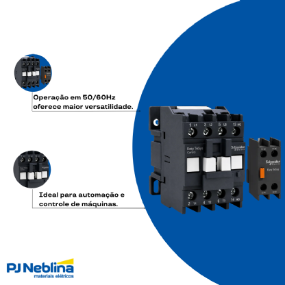 Contator Potência Tripolar 12A 24Vcc 1Na+2Nf 50/60Hz - Schneider
