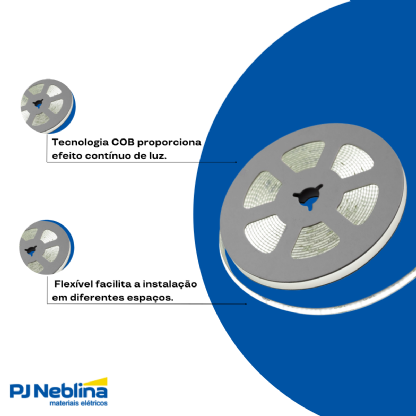 Fita Led Cob 13W/M 24V 4000K Branco Neutro 1200Lm/M (Rl C/5M) - Philips