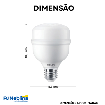 Lâmpada Led Bulbo Alta Potência T Leitosa 40W Bivolt E27 6500K Branco Frio Luz Branca 3000Lm - Philips