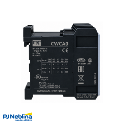 Contator Mini Auxiliar 10A 95-110V 3Na+1Nf 50/60Hz - Weg