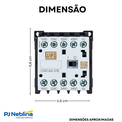 Contator Mini Auxiliar 10A 95-110V 3Na+1Nf 50/60Hz - Weg