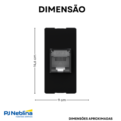 Módulo Tomada Telefone Rj11 (4 Fios) 1 Mod Preto Origen - Abb
