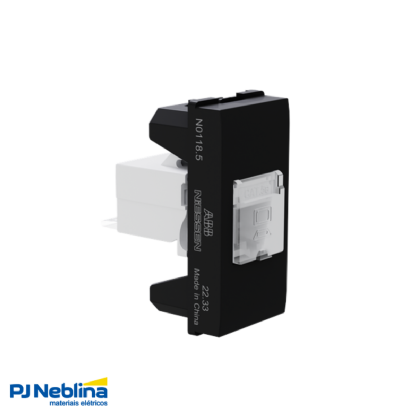 Módulo Tomada Rede Rj45 Cat5E (8 Fios) 1 Mod Preto Origen - Abb