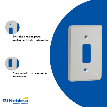 Placa Acabamento 4X2 1 Posto Vertical Cinza Silentoque - Pial