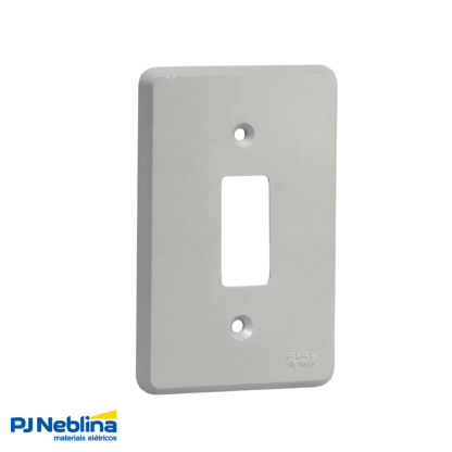 Placa Acabamento 4X2 1 Posto Vertical Cinza Silentoque - Pial