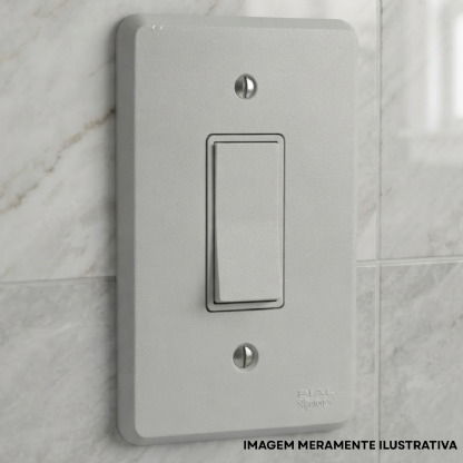 Placa Acabamento 4X2 1 Posto Vertical Cinza Silentoque - Pial