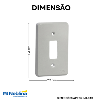 Placa Acabamento 4X2 1 Posto Vertical Cinza Silentoque - Pial