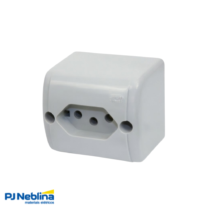 Tomada Sobrepor 2P+T Retangular 20A 250V Branco Borne Parafuso - Pial