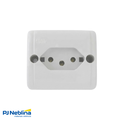 Tomada Sobrepor 2P+T Retangular 20A 250V Branco Borne Parafuso - Pial