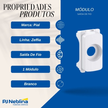 Módulo Saída De Fio 1 Módulo Branco Zeffia - Pial