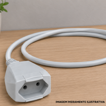 Plug Femea 2P 20A 250V Cinza Axial C/Prensa Cabo - Pial