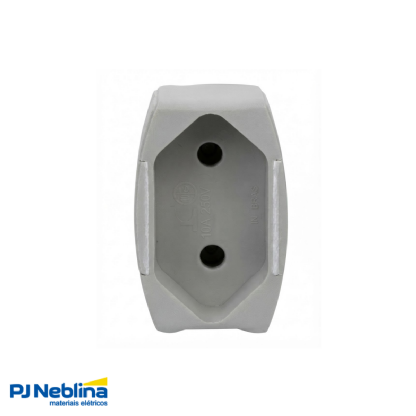 Plug Femea 2P 20A 250V Cinza Axial C/Prensa Cabo - Pial