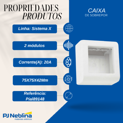 Caixa Sobrepor 75X75X42Mm Branca - Pial