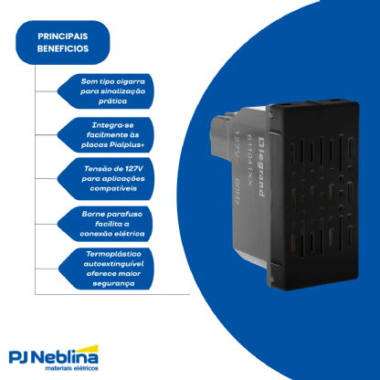 Módulo Campainha Cigarra 1 Mod 127V Preto Pialplus+ - Pial
