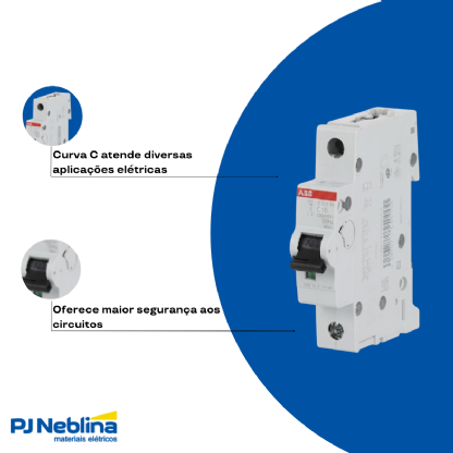 Disjuntor Mini Din Unipolar 16A Curva C 10Ka 230/400V - Abb