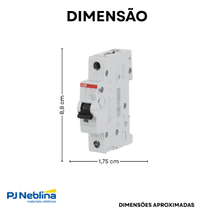 Disjuntor Mini Din Unipolar 16A Curva C 10Ka 230/400V - Abb