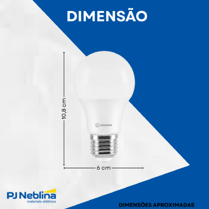 Lâmpada Led Bulbo A60 12W Bivolt E27 3000K Branco Quente Luz Amarela 1018Lm - Osram/Ledvance