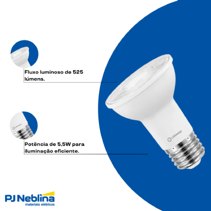 Lâmpada Led Par20 5,5W Bivolt E27 3000K Branco Quente Luz Amarela 525Lm 40G - Osram/Ledvance
