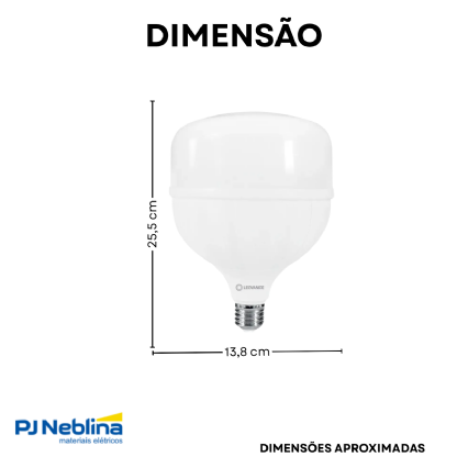 Lâmpada Led Bulbo Alta Potência T 65W Bivolt E27 6500K Branco Frio Luz Branca 5400Lm C/Adaptador - Osram/Ledvance
