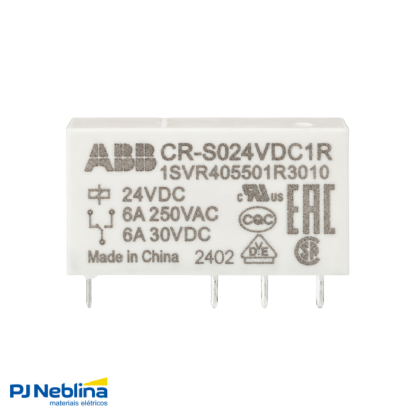 Relé Interface Mini Plugável 6A 24Vcc 1Rev (Spdt) - Abb