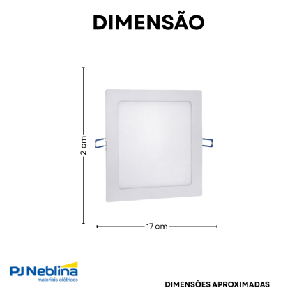Luminária Plafon LED Embutir Quadrado 12W Bivolt 4000K - Ourolux