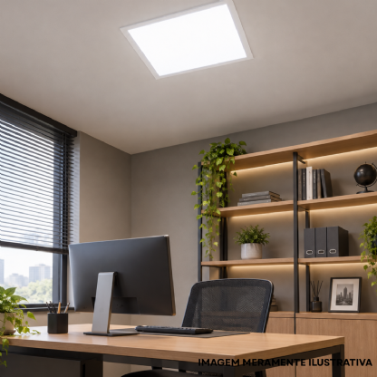 Luminária Plafon LED Embutir Quadrado 12W Bivolt 4000K - Ourolux