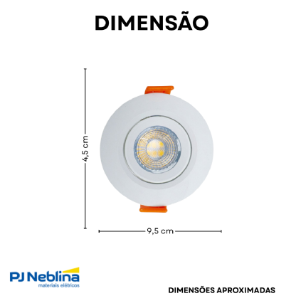 : Spot LED Embutir Redondo 5W Bivolt Branco Frio 6400K -  Ourolux
