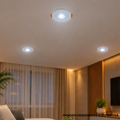 : Spot LED Embutir Redondo 5W Bivolt Branco Frio 6400K -  Ourolux