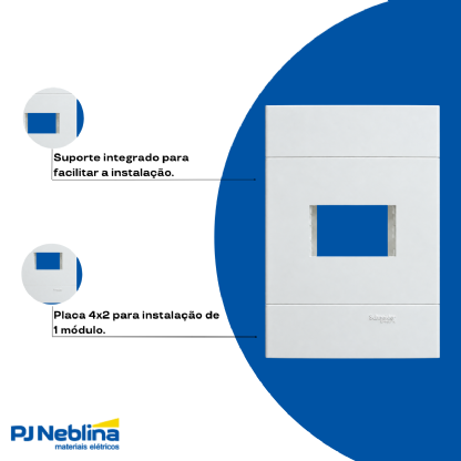 Placa Espelho 4x2 1 Módulo Lunare Up Schneider Branco Fosco - Schneider