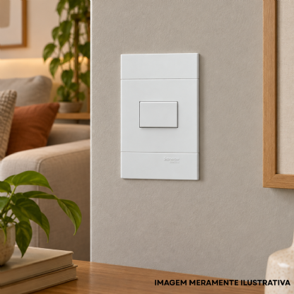 Placa Espelho 4x2 1 Módulo Lunare Up Schneider Branco Fosco - Schneider