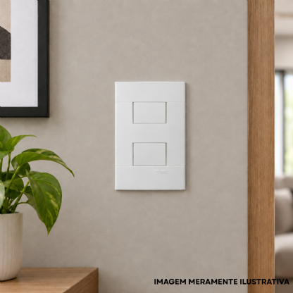 Placa 4x2 2 Módulos Separados Branco Fosco Lunare Up - Schneider