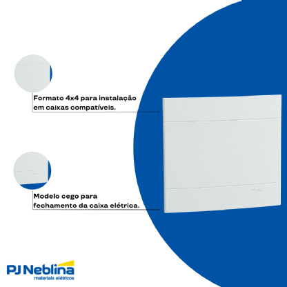 Placa Espelho 4x4 Cega Branco Fosco Lunare Up - Schneider