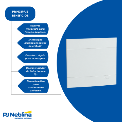Placa Espelho 4x4 Cega Branco Fosco Lunare Up - Schneider