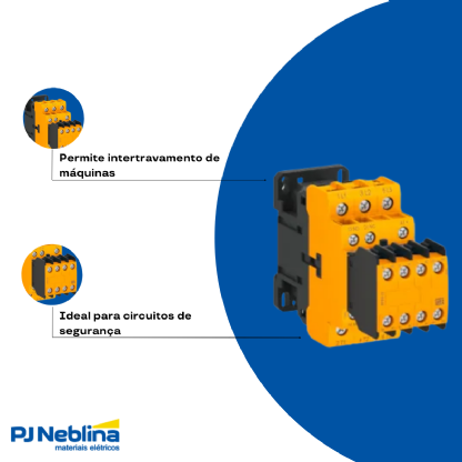 Contator de Segurança CWBS12 12A Tripolar 24Vcc 2NA 2NF - WEG