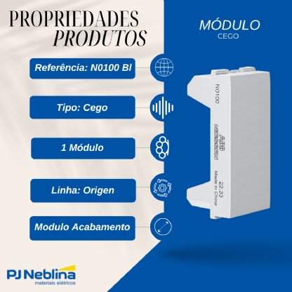 Módulo Cego 1 Módulo Branco Origen - ABB