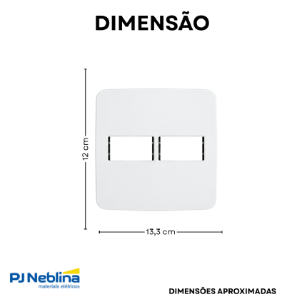 Placa Acabamento 4x4 2 Postos Horizontal Branco Origen - ABB