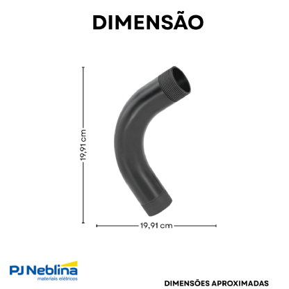 Curva Eletroduto 90° 2 Polegadas PVC Preto - Amanco