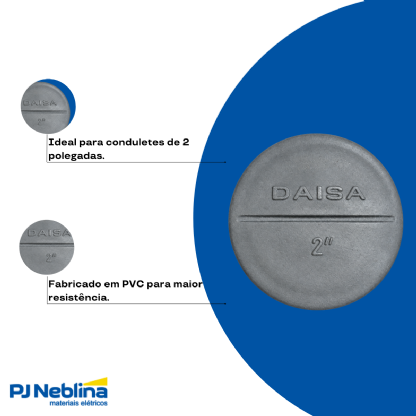 Tampão Condulete 2 Pol PVC Cinza Sem Rosca - Daisa