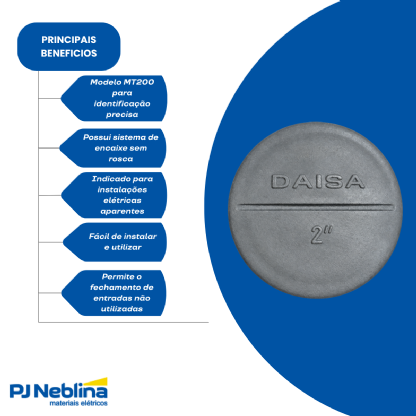 Tampão Condulete 2 Pol PVC Cinza Sem Rosca - Daisa