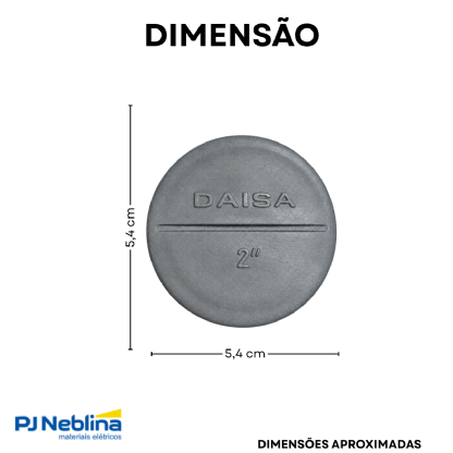 Tampão Condulete 2 Pol PVC Cinza Sem Rosca - Daisa