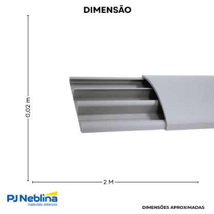 Canaleta Pvc Piso (Br C/2M) Cinza C/Tampa C/Divisória S/Adesivo - Hellermann