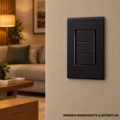 Placa Acabamento 4X2 Cega Grafite Liz - Tramontina